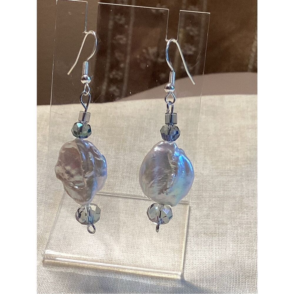 NWT. Freshwater White Keishi Pearl Drop Earrings on Sterling Silver Earwires